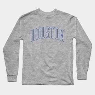 Houston Blue Outline Long Sleeve T-Shirt